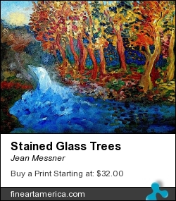 Stained Glass Trees by Jean Messner - Painting - Acrylic On Canvas