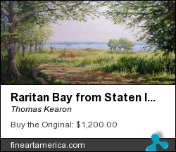 Raritan Bay From Staten Island by Thomas Kearon - Painting - Oil On Linen