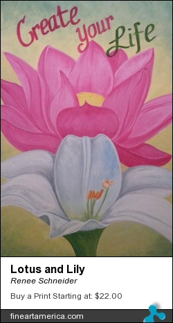 Lotus And Lily by Renee Schneider - Painting - Acrylic
