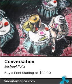 Conversation by Michael Foltz - Painting - Pastel On Paper
