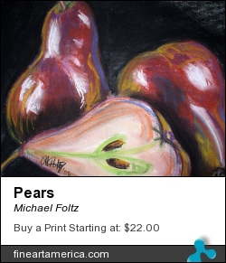 Pears by Michael Foltz - Painting - Pastel On Paper