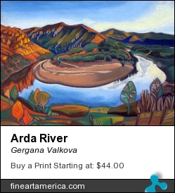 Arda River by Gergana Valkova - Painting - Soft Pastels On Black Paper