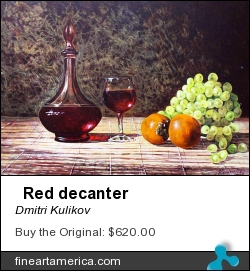 Red Decanter by Dmitri Kulikov - Painting - Oil On Canvas