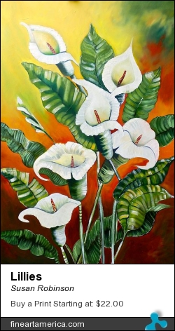 Lillies by Susan Robinson - Painting - Oil