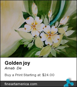 Golden Joy by Arnab  De - Painting - Watercolor On Paper