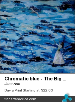 Chromatic Blue - The Big Mother by Jone Arte - Painting - Oil & Glitter On Canvas