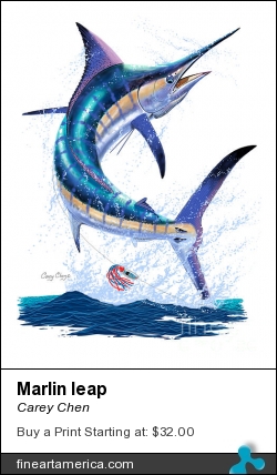 Marlin Leap by Carey Chen - Digital Art - Digital Art