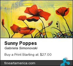 Sunny Poppes by Gabriela Simonovski - Painting - Acrylic On Canvas