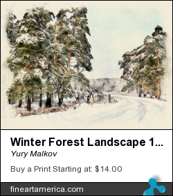 Winter Forest Landscape 18 by Yury Malkov - Digital Art - Digital Media