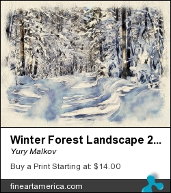 Winter Forest Landscape 22 by Yury Malkov - Digital Art - Digital Media