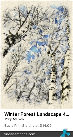 Winter Forest Landscape 41 by Yury Malkov - Digital Art - Digital Media