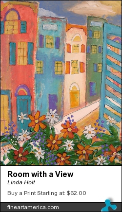 Room With A View by Linda Holt - Painting - Acrylic On Paper