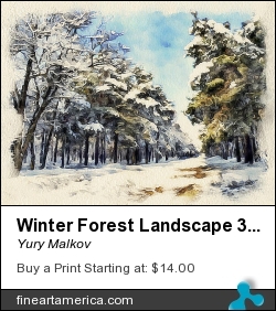 Winter Forest Landscape 37 by Yury Malkov - Digital Art - Digital Media