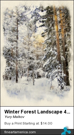 Winter Forest Landscape 44 by Yury Malkov - Digital Art - Digital Media
