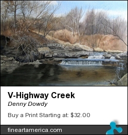 V-highway Creek by Denny Dowdy - Painting - Watercolor