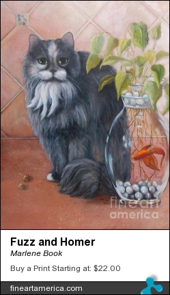 Fuzz And Homer by Marlene Book - Painting - Oil On Canvas