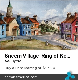 Sneem Village Ring Of Kerry by Val Byrne - Painting - Watercolour