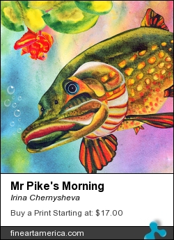Mr Pike's Morning by Irina Chernysheva - Mixed Media - Watercolour And Digital
