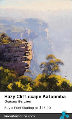 Hazy Cliff-scape Katoomba by Graham Gercken - Painting - Oil On Canvas