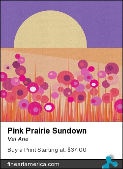 Pink Prairie Sundown by Val Arie - Digital Art - Digital Paint / Painting / Val Arie Original Art