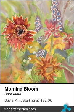 Morning Bloom by Barb Maul - Painting - Dyes On Silk