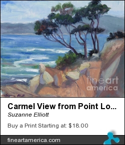 Carmel View From Point Lobos by Suzanne Elliott - Painting - Oil On Linen