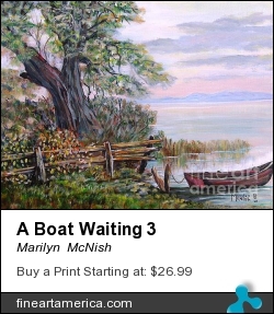 A Boat Waiting 3 by Marilyn  McNish - Painting - Acrylic On Canvas
