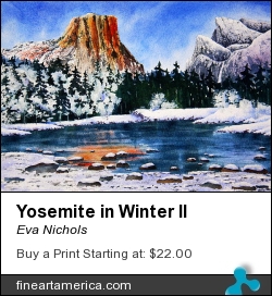 Yosemite In Winter II by Eva Nichols - Painting - Watercolor