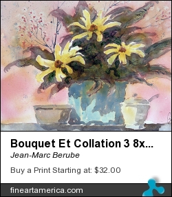 Bouquet Et Collation 3 8x11 by Jean-Marc Berube - Painting - Water-colour
