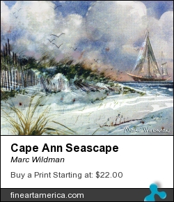 Cape Ann Seascape by Marc Wildman - Painting - Watercolors