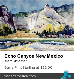 Echo Canyon New Mexico by Marc Wildman - Painting - Watercolors
