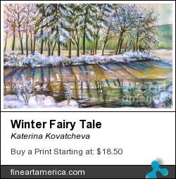 Winter Fairy Tale by Katerina Kovatcheva - Painting - Watercolor
