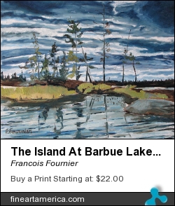 The Island At Barbue Lake Frontenac National Park Quebec Canada by Francois Fournier - Painting - Oil Painting