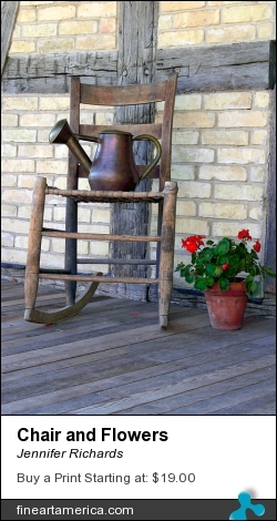 Chair And Flowers by Jennifer Richards - Photograph - Photograph